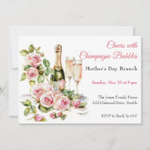 Moederdag Brunch – Proost met Champagne Bubbel Kaart (Voorkant)