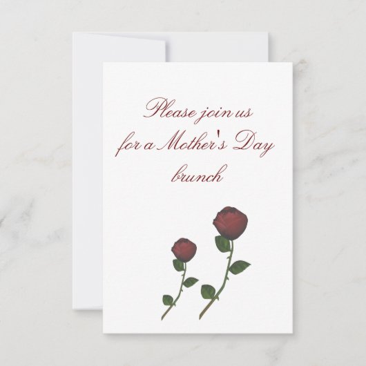 "Moederdag Brunch" — Red Rose Duo, met lange stemb Kaart (Voorkant)
