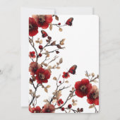 Moederdag Brunch Rode Bloemen Vlinders Kaart (Achterkant)