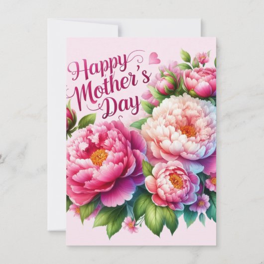 Moederdag Brunch Roze Bloem Holiday Kaart (Achterkant)