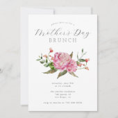 Moederdag Brunch | Roze bloemen Kaart (Voorkant)