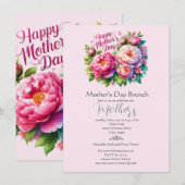 Moederdag Brunch Roze Bloemrijke Feestdag Kaart (Voorkant / Achterkant)