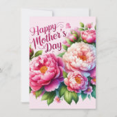 Moederdag Brunch Roze Bloemrijke Feestdag Kaart (Achterkant)