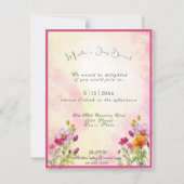 Moederdag Brunch Roze Gele Cosmos Bloemen Kaart (Voorkant)