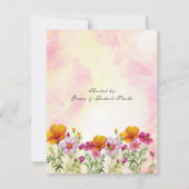 Moederdag Brunch Roze Gele Cosmos Bloemen Kaart (Achterkant)