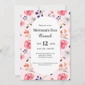 Moederdag Brunch Roze Pioenen Bloemen Custom Kaart (Voorkant)