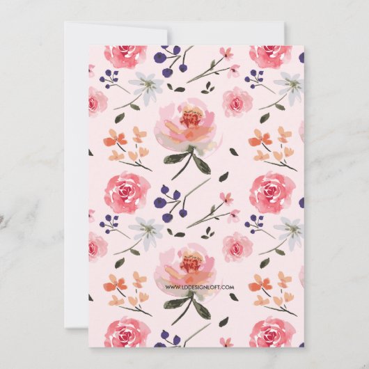 Moederdag Brunch Roze Pioenen Bloemen Custom Kaart (Achterkant)