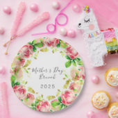 Moederdag Brunch - roze rozen Papieren Bordje (Feest)