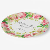 Moederdag Brunch - roze rozen Papieren Bordje (Gekanteld)