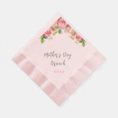 Moederdag Brunch - roze rozen - roze Servet (Hoek)