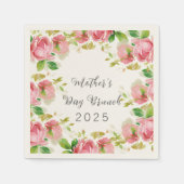 Moederdag Brunch - roze rozen Servet (Voorkant)