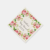 Moederdag Brunch - roze rozen Servet (Hoek)