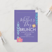 Moederdag Brunch Spring Greenery Kaart (Voorkant / Achterkant in situ)