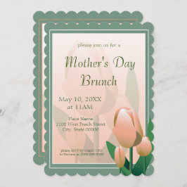 moederdag Brunch Spring Pink Tulips Party Kaart