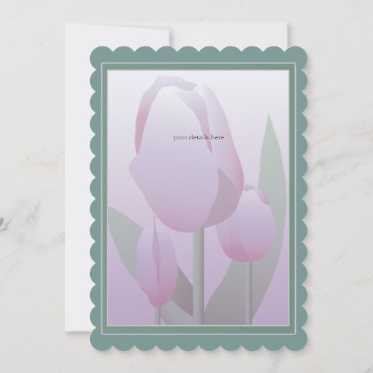 Moederdag Brunch Spring Violet Tulips Kaart (Achterkant)