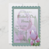 Moederdag Brunch Spring Violet Tulips Kaart (Voorkant)