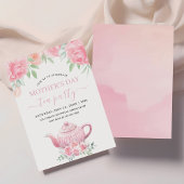 Moederdag Brunch Tea Party Bloemen Waterverf Kaart