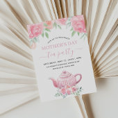Moederdag Brunch Tea Party Bloemen Waterverf Kaart