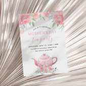 Moederdag Brunch Tea Party Bloemen Waterverf Kaart
