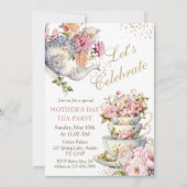 Moederdag Brunch Thee Party Bloemen Kaart (Voorkant)