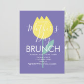 Moederdag Brunch Tulip Floral Invitation Kaart (Staand voorkant)