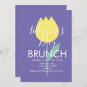 Moederdag Brunch Tulip Floral Invitation Kaart (Voorkant / Achterkant)