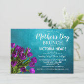 Moederdag Brunch Tulip Floral Invitation Kaart (Staand voorkant)
