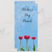 Moederdag Brunch Tulips Invitation Kaart (Voorkant / Achterkant)