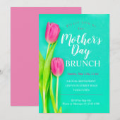 Moederdag Brunch Tulp Bloemen Kaart (Voorkant / Achterkant)