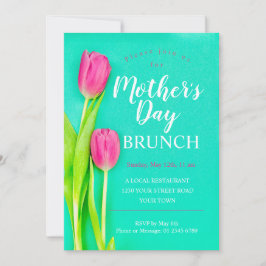 Moederdag Brunch Tulp Bloemen Kaart