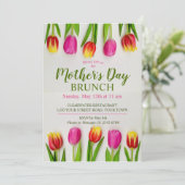 Moederdag Brunch Tulp Bloemen Kaart (Staand voorkant)