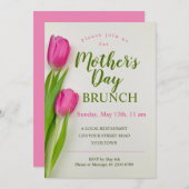 Moederdag Brunch Tulp Bloemen Kaart (Voorkant / Achterkant)