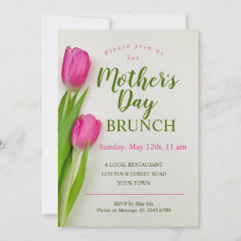 Moederdag Brunch Tulp Bloemen Kaart
