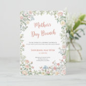 Moederdag Brunch Uitnodiging Bloemen (Staand voorkant)