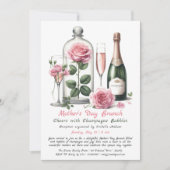 Moederdag brunch uitnodiging – Champagne & Roze (Voorkant)