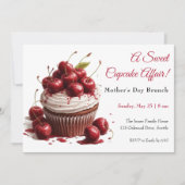 Moederdag Brunch Uitnodiging – Cupcake aangelegenh (Voorkant)