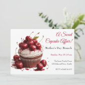 Moederdag Brunch Uitnodiging – Cupcake aangelegenh (Staand voorkant)