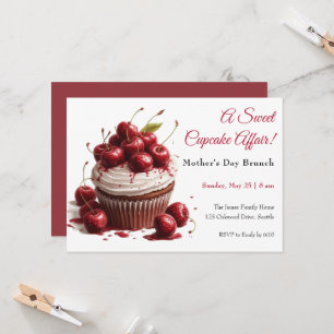 Moederdag Brunch Uitnodiging – Cupcake aangelegenh