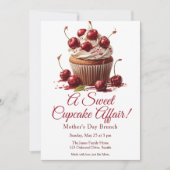 Moederdag Brunch Uitnodiging – Cupcake aangelegenh (Voorkant)