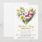 Moederdag brunch uitnodiging | Heart Macaron (Voorkant / Achterkant)