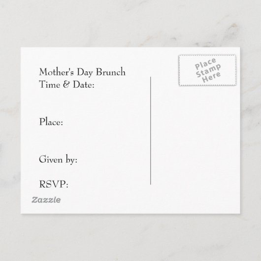 Moederdag Brunch Uitnodiging Lelie van de Vallei (Achterkant)