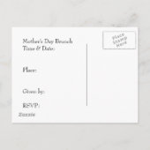 Moederdag Brunch Uitnodiging Lelie van de Vallei Briefkaart (Achterkant)