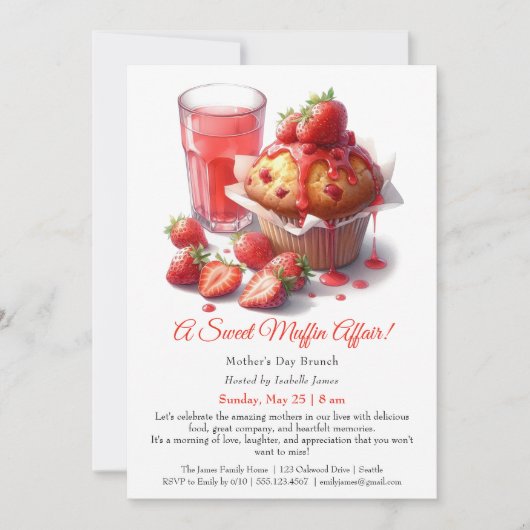Moederdag brunch uitnodiging - Muffins affaire (Voorkant)