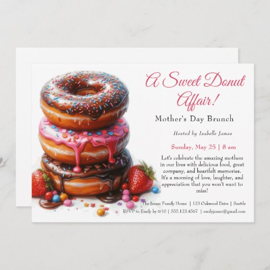 Moederdag brunch uitnodiging - Muffins affaire (Voorkant / Achterkant)