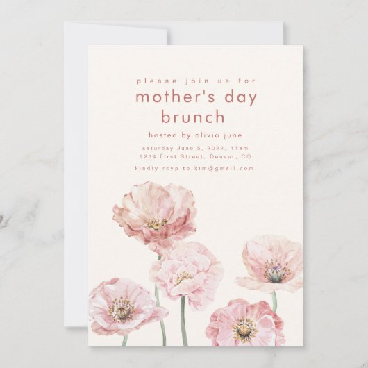 Moederdag Brunch Uitnodiging Sjabloon (Voorkant)