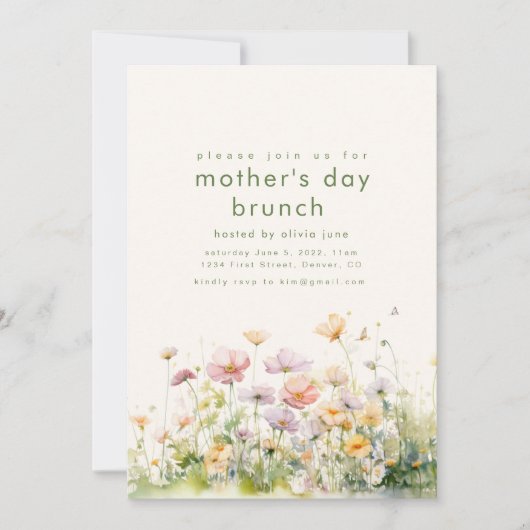 Moederdag Brunch Uitnodiging Sjabloon (Voorkant)