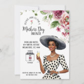 Moederdag Brunch Uitnodiging - Stijlvolle dame (Voorkant)