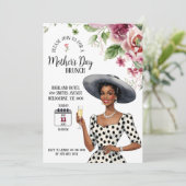 Moederdag Brunch Uitnodiging - Stijlvolle dame (Staand voorkant)