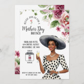 Moederdag Brunch Uitnodiging - Stijlvolle dame (Voorkant / Achterkant)