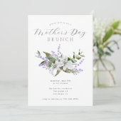 Moederdag Brunch | Uitnodiging van witte flora (Staand voorkant)